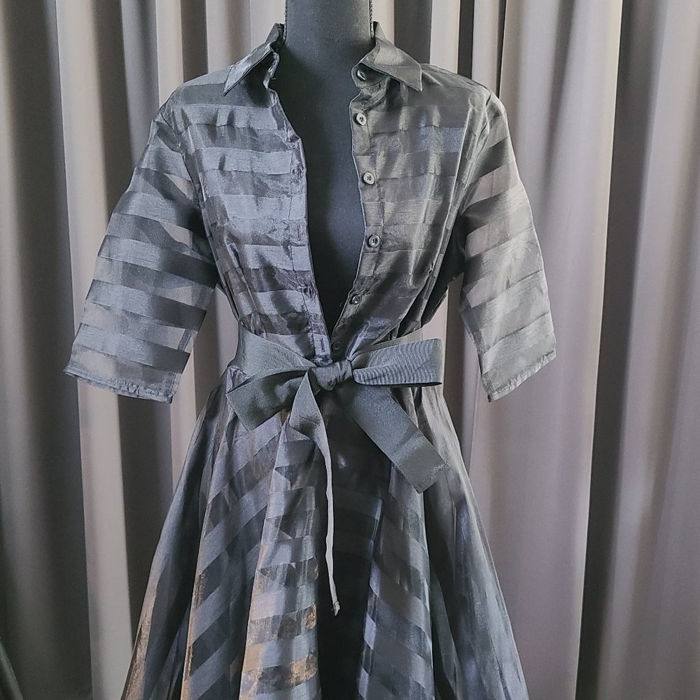 Sheer Black Flare Dress